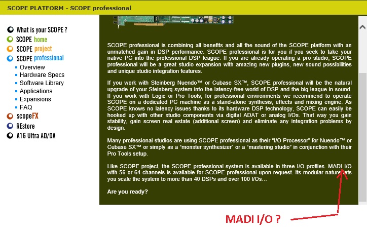 Scope Pro MADI ?