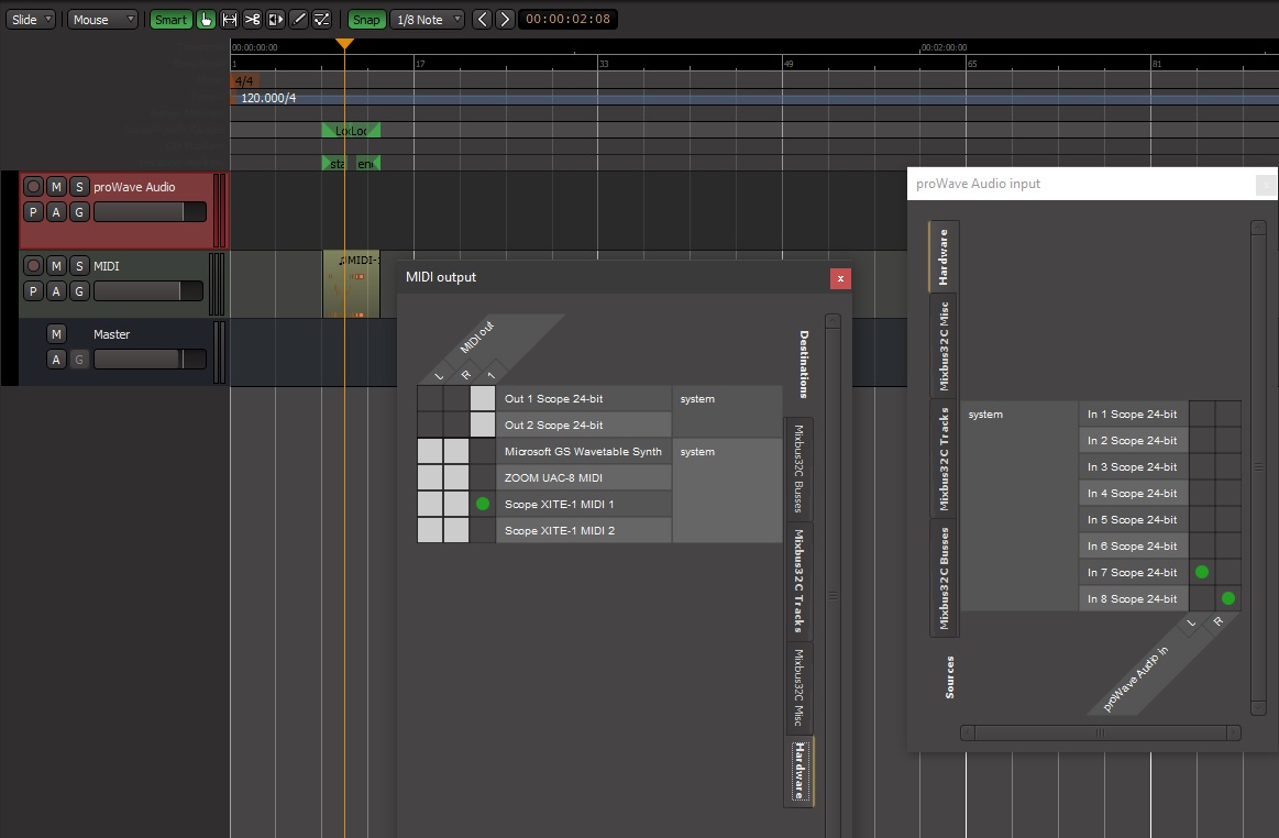 MIDI / Audio IO in MB32C