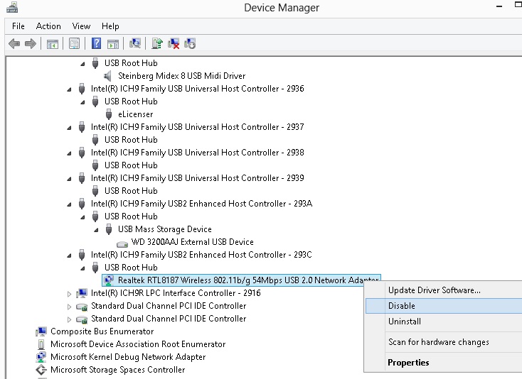 Win 8 Device Manager