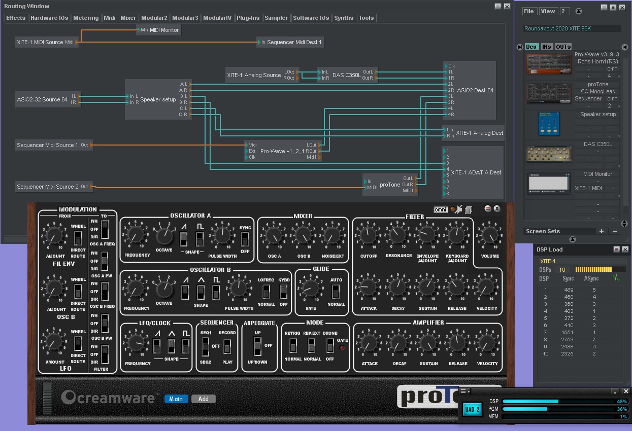 Scope project with DSP loads from both DSP farms