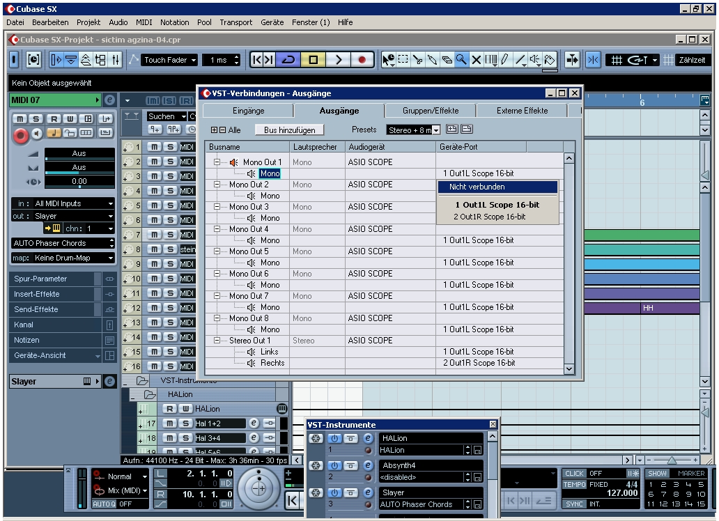 I can not see where the ADAT outs in CUBASE  is!!!.jpg