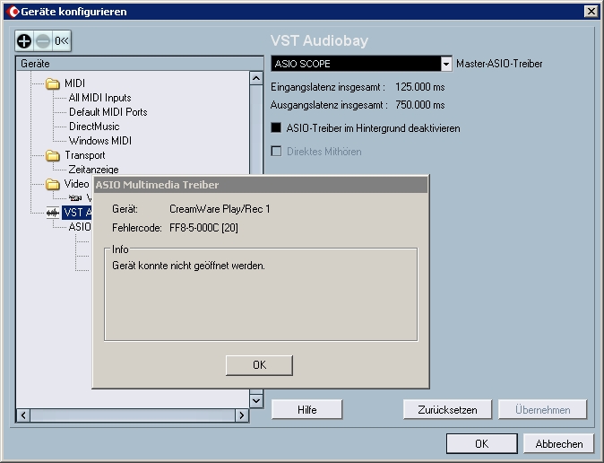 the second error messege if I turn the cubase sx from ASIO Multimedia Driver to ASIO SCOPE.jpg